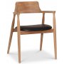 Caraca stol i teak - Sort PU
