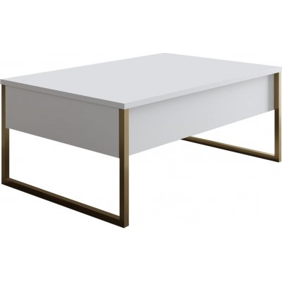 Lux sofabord 90 x 60 cm - Hvid/guld