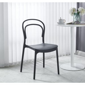 Tone stabelbar spisestuestol - Sort plastikstol Tone stabelbar spisestuestol - Sort plastikstol