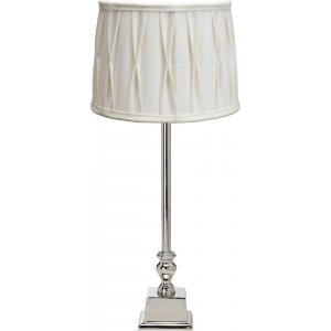 Linn Pliss Stitch bordlampe - Offwhite/krom