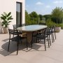 Spisest med 6 stole og spisebord 180 x 100 cm sort/natur - Menton/Pino