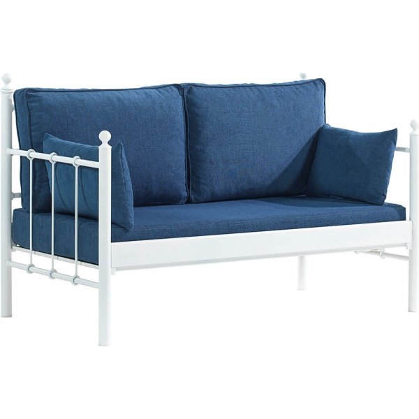 Lalas 2-personers udendrs sofa - Hvid/bl