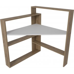 Ripa hjrne skrivebord Valnd/hvid - 93,6 x 93,6 cm