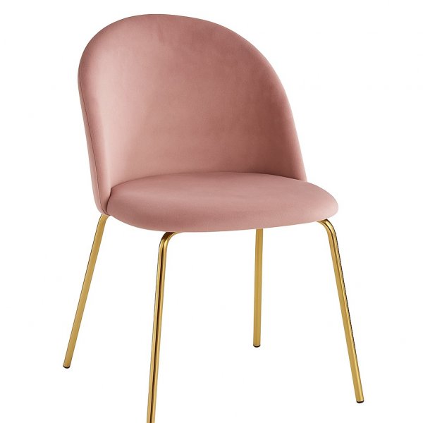 Giovani velvet stol - Rosa/Messing