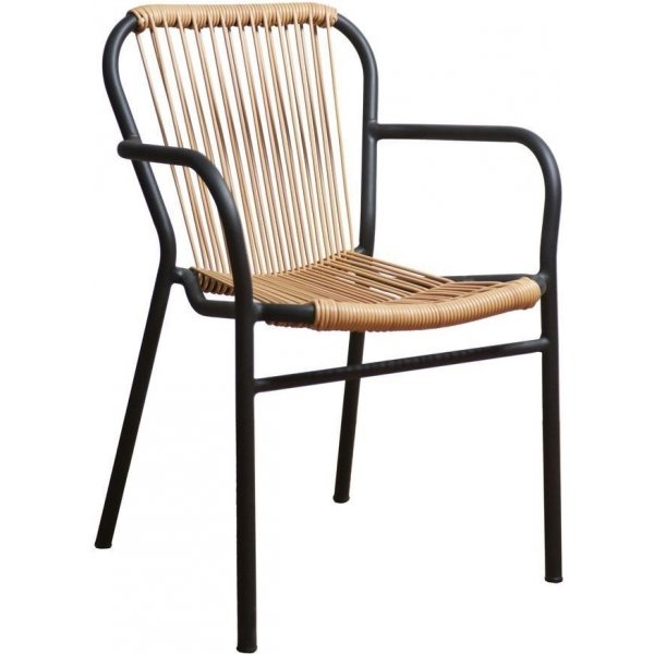 Motala lnestol - Naturrattan/sort