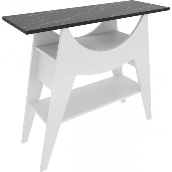 Ese sidebord 100 x 35 cm - Hvid/sort