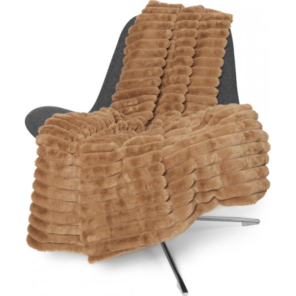 Stribet plaid Cognac - 120 x 180 cm