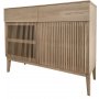 Darell lavt glasskab - Askefiner/eg