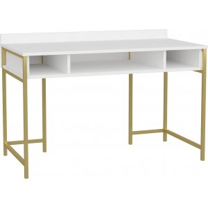 Alma skrivebord 120 x 60 cm - Guld/hvid