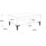 Aristo sofabord 90 x 60 cm - Filt/antracit