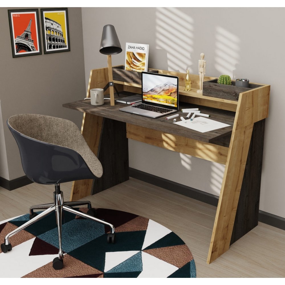 Broklyn skrivebord 123,6 x 59,6 cm - Wenge/eg - 2695 DKK - Trendrum.dk