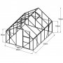 Drivhus Walk-in - 7,8 m - sort