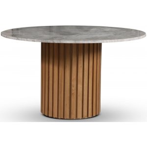 Sumo spisebord Ø130 cm - Olieret eg / sølvmarmor
