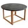 Accent sofabord rundt 85 - Sort Granit / Olieret eg