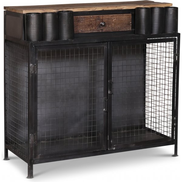 Vintage barskab med holder til vinflasker