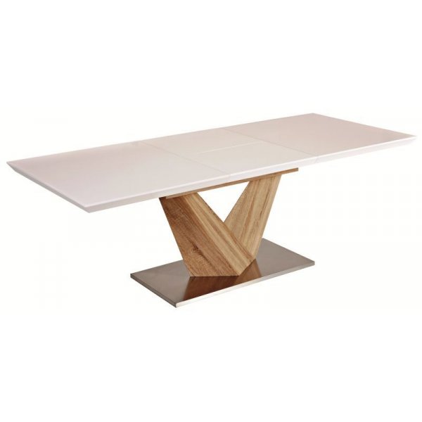 Spisebord Ravenna 160-220 cm - Hvid/sonoma eg