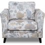Eker lnestol i blomstret stof - Eden Parrot White