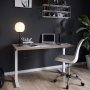 Wedge skrivebord manuel hve-/snkefunktion - Hvid HPL (Hjtrykslaminat)