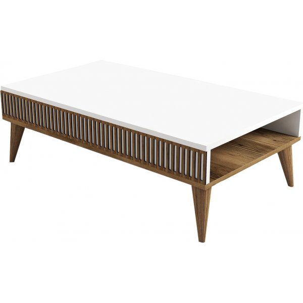 Milan sofabord 105 x 60 cm - Valnd/hvid