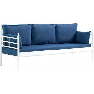 Manyas 3-personers udendrs sofa - Hvid/bl + Mbelplejest til tekstiler