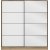 Kapusta garderobe med spejldr, 180 x 52 x 190 cm - Brun/hvid