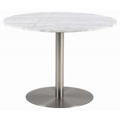 Corby spisebord 105 cm - Hvid/nikkel