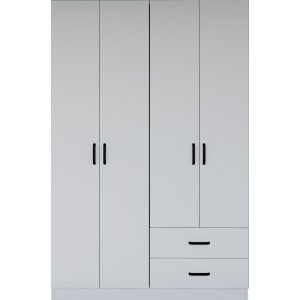 Yaman garderobe 120 x 45 x 180 cm Variant B - Mat hvid