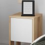 Ema sengebord - Safir eg/hvid
