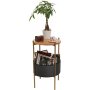 Pergo sidebord med kurv 40 cm - Sort/eg
