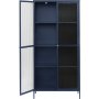 Dobb mrkebl metalskab med glaslger H190 cm