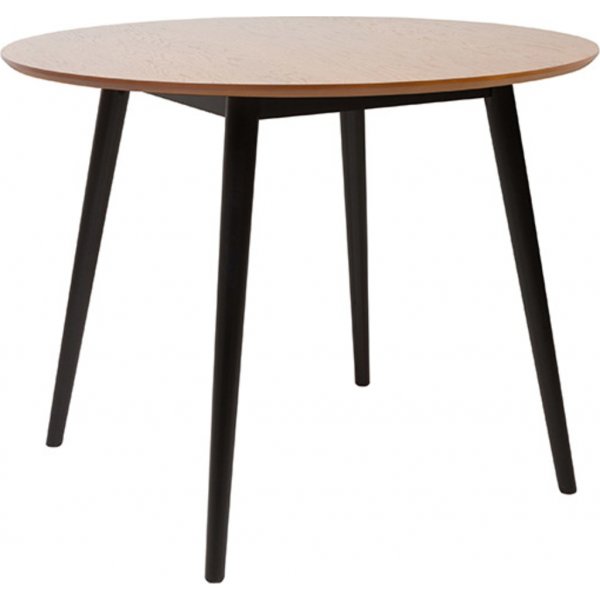 Kelia spisebord med afrundede ben 100 cm - Lrk/sort