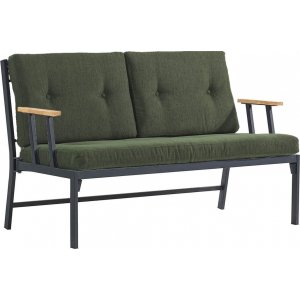 Lotus 2-personers udendrs sofa - Sort/grn + Pletfjerner til mbler