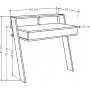 Cowork skrivebord 94x50 cm - Lys ruskind/turkis