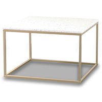 Terrazzo sofabord 75x75cm - Bianco Terrazzo & understel messing Terrazzo sofabord 75x75cm - Bianco Terrazzo & understel messing