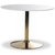 Plaza spisegruppe, marmor bord med 4 stk. Plaza fljlsstole - Beige/Hvid/Messing + 2.00 x Mbelfdder