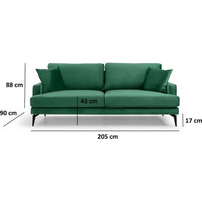 Papira 3-personers sofa - Grn
