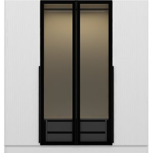 Cikani garderobe 180x52x210 cm - Hvid/fume