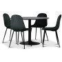 Seat spisegruppe, spisebord med 4 Carisma fljlstole - Sort / mrkegrn