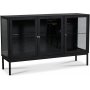 Revel sknk med vitrinedre - Sort/klart glas