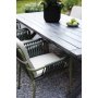 Oxford udendrs spisegruppe; grt bord 220 cm inkl. 6 Lincoln stabelbare stelstole grn/beige