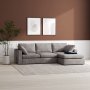 Moby gr divansofa 296 cm - Sofa med vendbar divan + Mbelfdder
