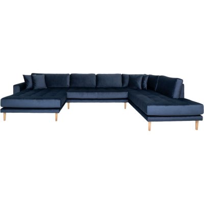 Lido U-sofa med åben ende - Mørkeblå