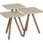 Tredobbelt dkket bord 34 x 34 cm - Creme