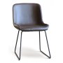 Texas spisegruppe med 6 Texas spisestuestole Brun PU + Texas beton spisebord 180x90 cm