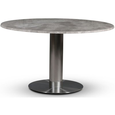 SOHO spisebord 130 cm - Brstet aluminium / Slv marmor