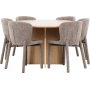 Spisebord Strada med 6 Astoria stole - Beige/hvidmalet