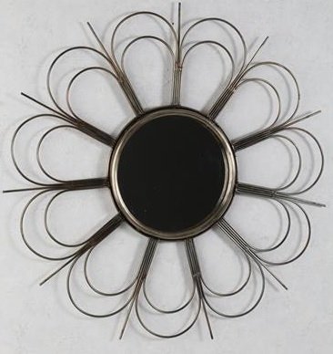 Flower spejl 65 cm - Antik messing