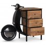 Vintage Vespa sengebord - Sort/slv