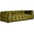 Bill 3-personers sofa i grnt stof + Pletfjerner til mbler
