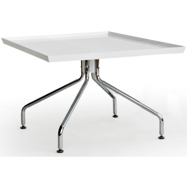 Tray Sofabord 70x70 cm - Hvid (hjglans) / krom